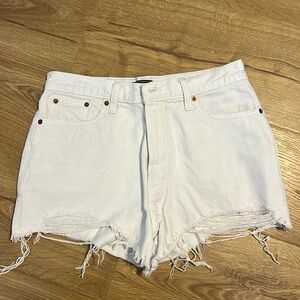 Abercrombie Annie High Rise Jean Shorts - White - Size 4 or 27